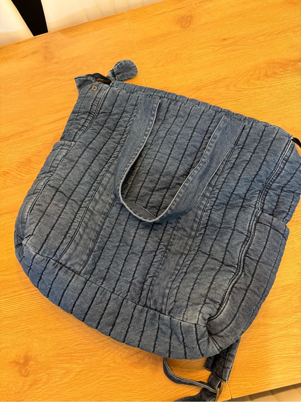 Pehr Denim Quilted Diaper Bag - Blue
